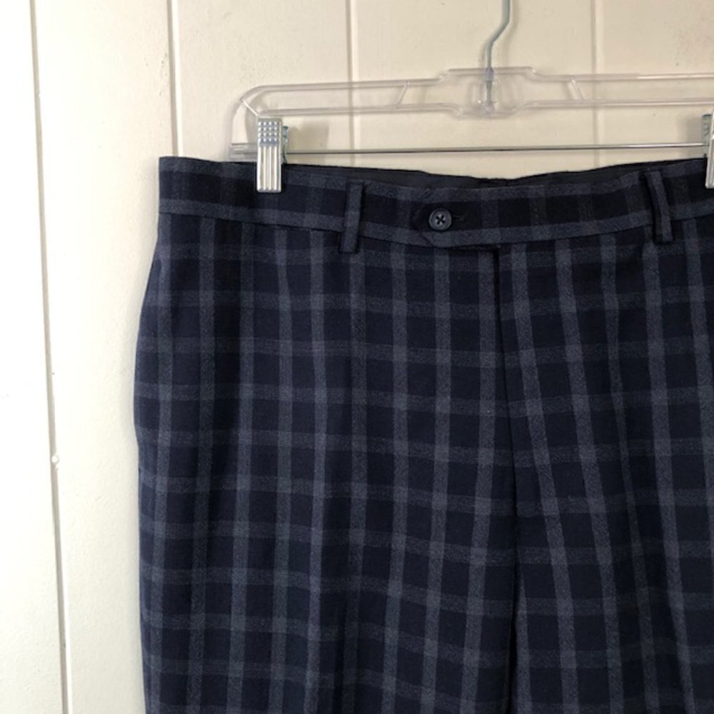 English Laundry Mens Dress Pants Wool Checkered 44R - 37W - Picture 3 of 8